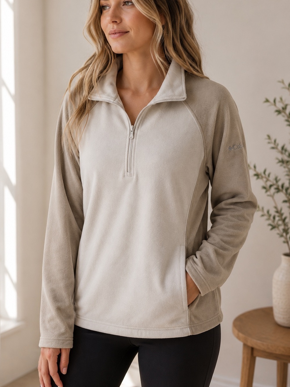Columbia Fleece Pullover Quarter Zip Sweatshirt Large